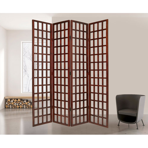 Canora Grey Providence 80'' W x 96'' H 4 - Panel Solid Wood Folding ...